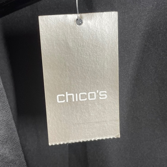 NEW Chicos Jacket Womens Small black blue floral lace blazer preppy - Picture 5 of 10